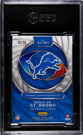 2024 Panini Spectra Amon-Ra ST. Brown #SS-ABN Spectral Sigs. Neon Pink Prizm SGC 9